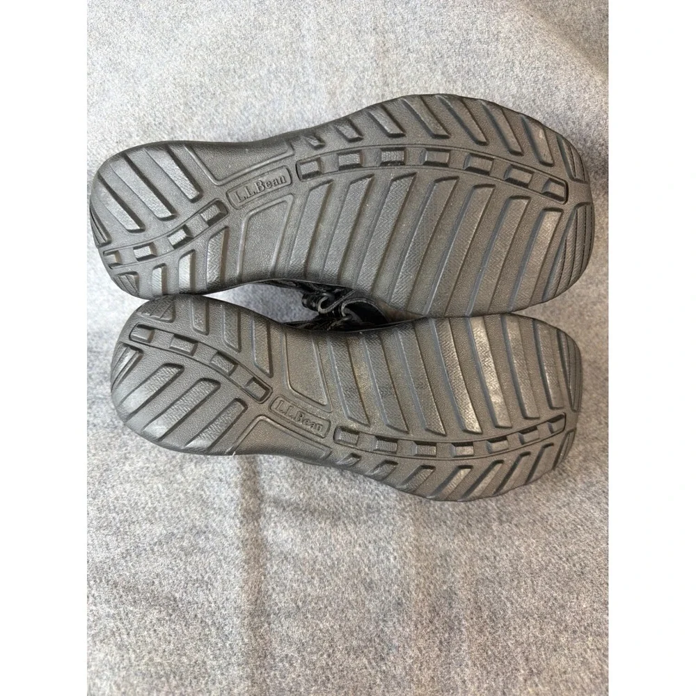 L.L. Bean Mary Jane Shoes Women 8 Black Patent Leather Hook Loop 296298
